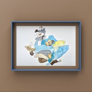 Original abstract watercolor painting wall art